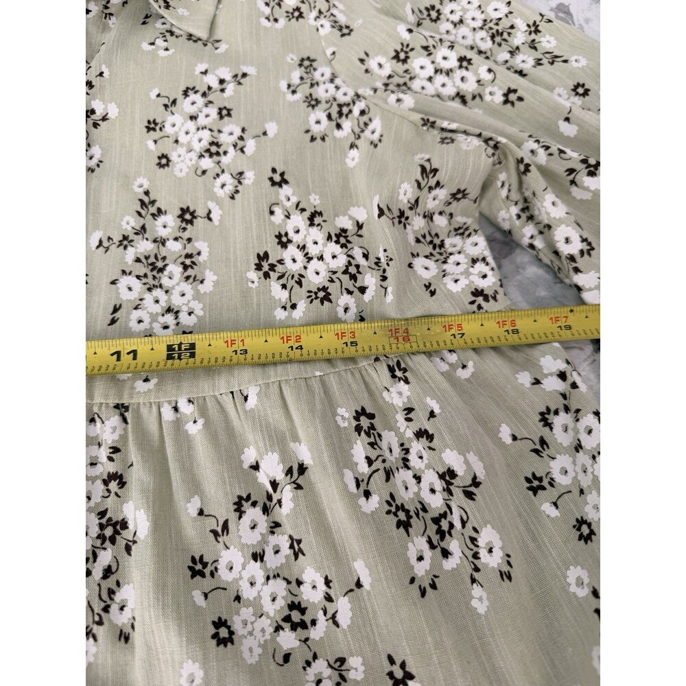Pomander Place by Tuckernuck Sage Green Floral Tiered Midi Dress S Cottagecore - Picture 4 of 7